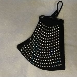 Black rhinestone mask